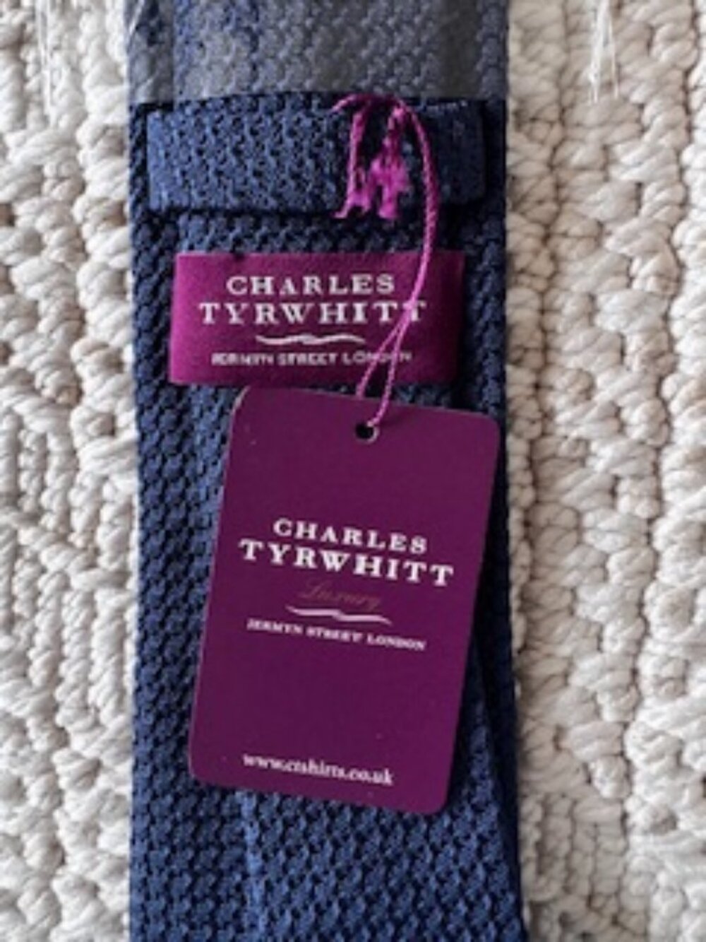 Tie, navy blue, Charles Tyrwhitt